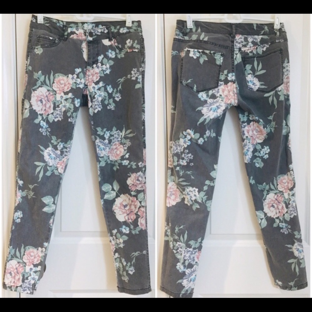 Floral jeans